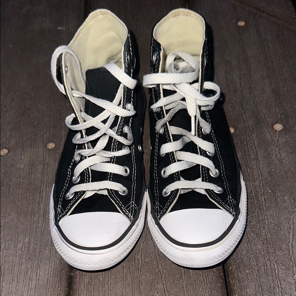 Converse Black and White High Top Sneakers, size 3